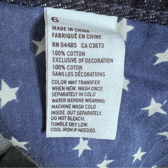 American Eagle Distressed Denim Shorts American Flag Pockets Size 6 - Picture 5 of 7